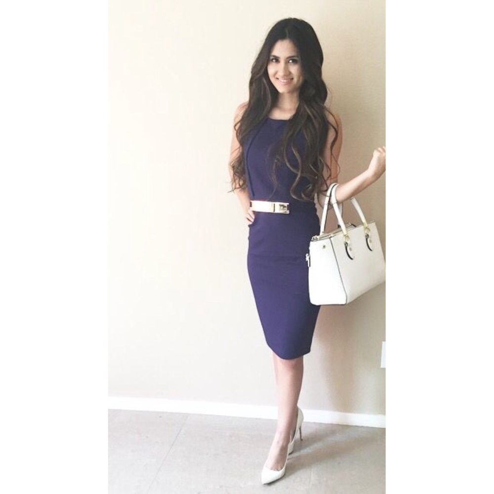Navy Pencil Dress - Picture 1 of 6